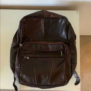Genuine Leather Dark Brown Backpack